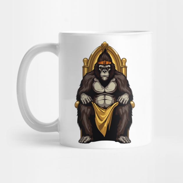 Gorilla on a golden throne by maasPat